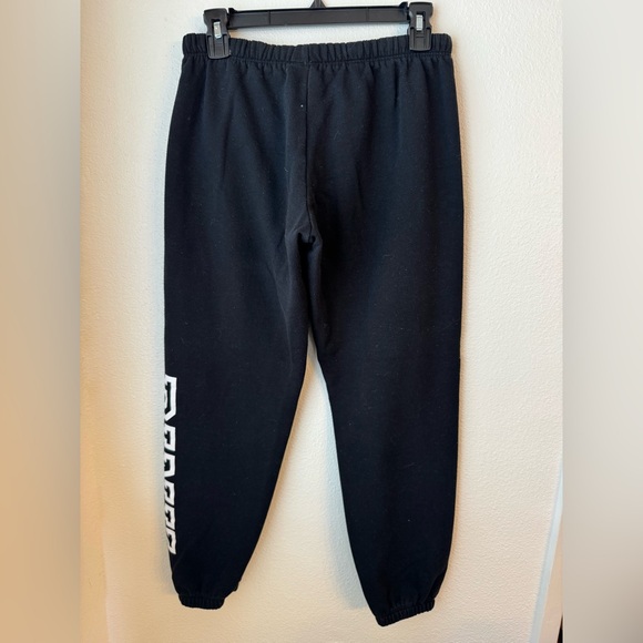 PINK Victoria's Secret Black Jogger Sweatpants with White Logo - Picture 3 of 5